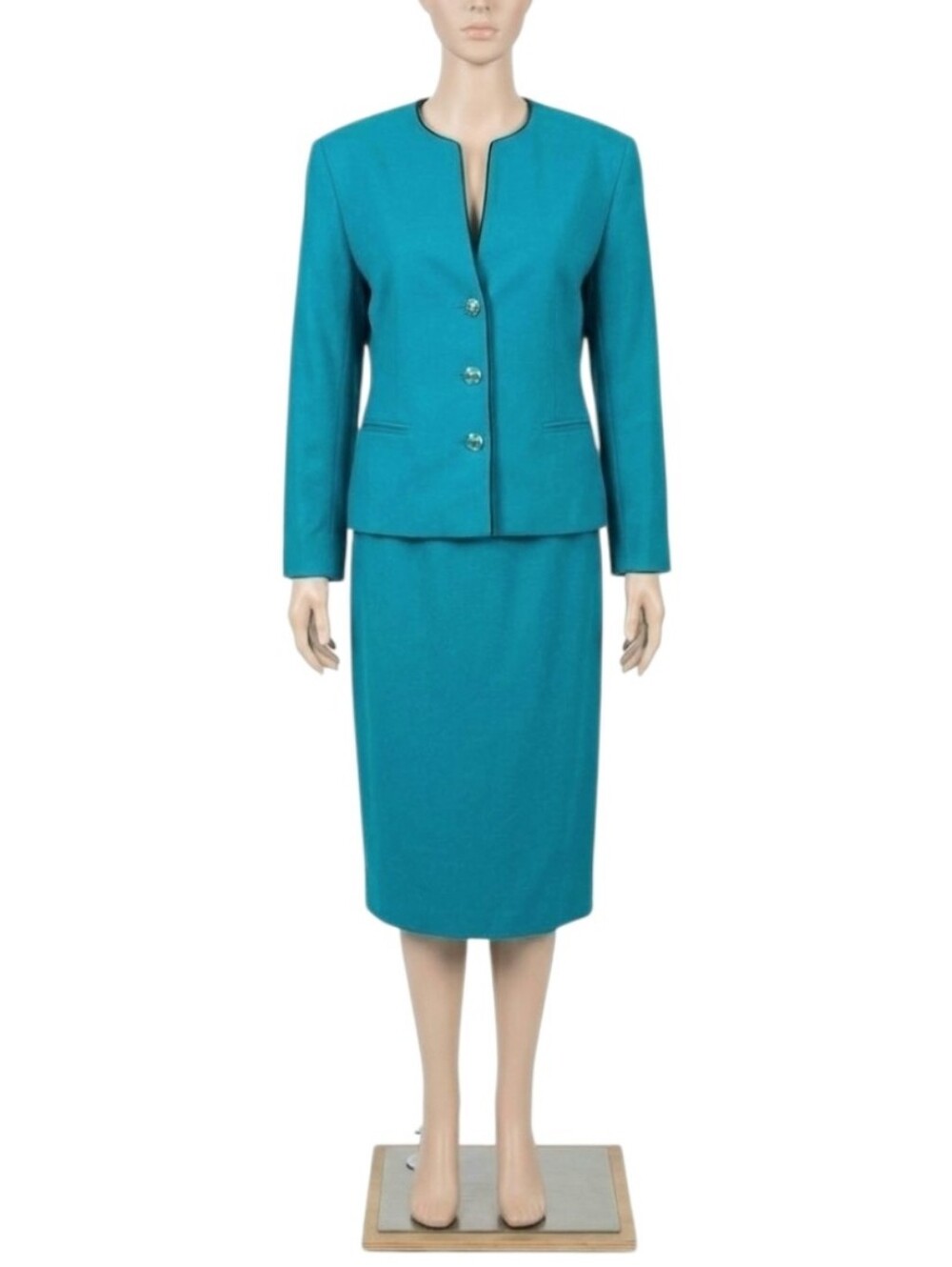 Vintage Wool Skirt Suit 1970s King Street Wool Two Piece Suit Women's Size 10